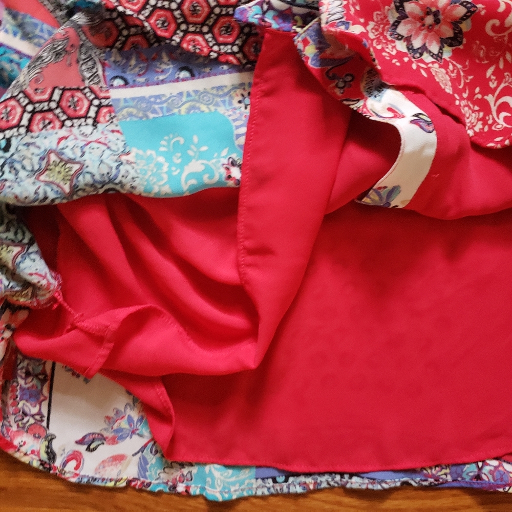 Chicos Patchwork Print Peplum Flutter Sleeve Top … - image 6